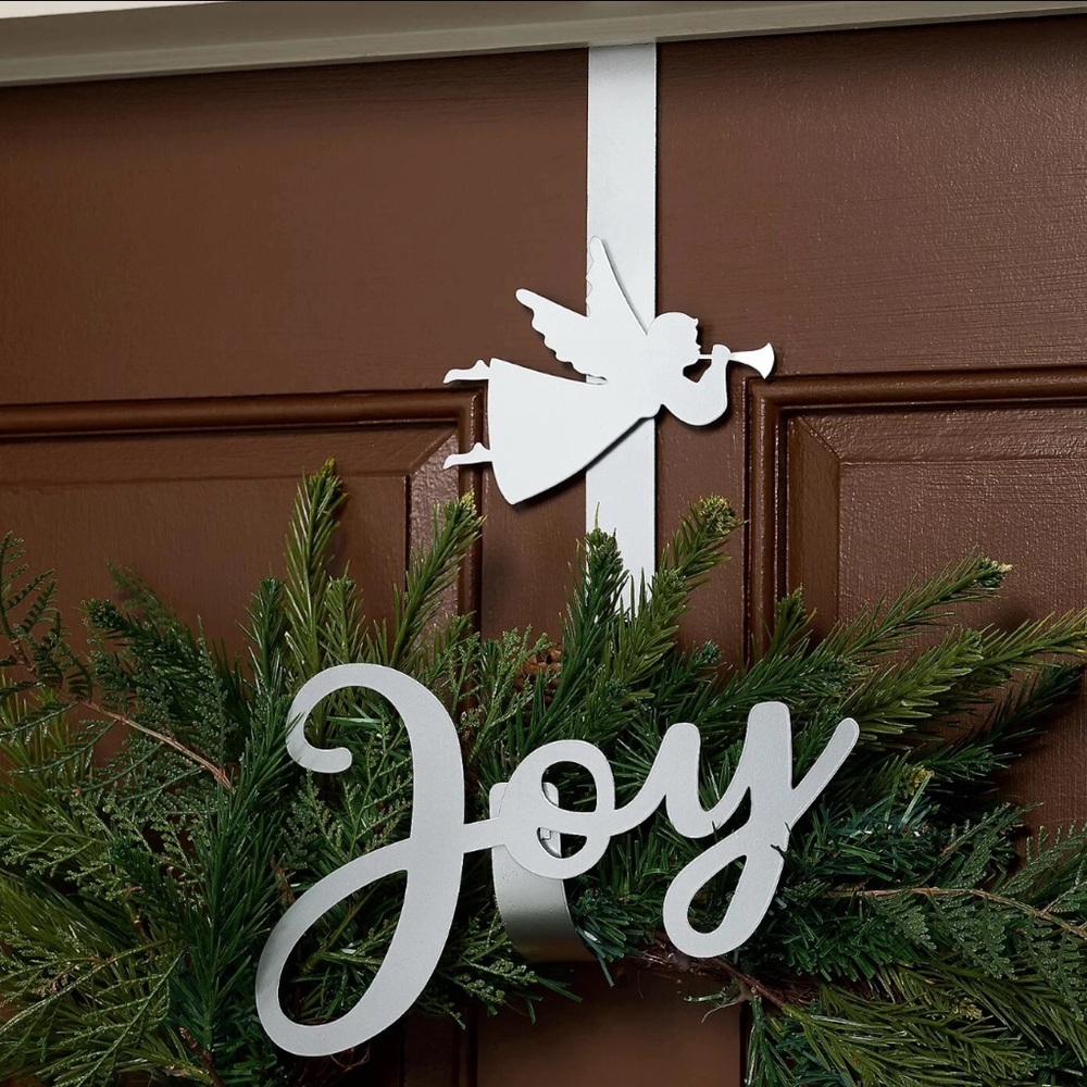 Wreath Hanger with Removable Holiday Icon by Kim Gravel - Joy/Silver